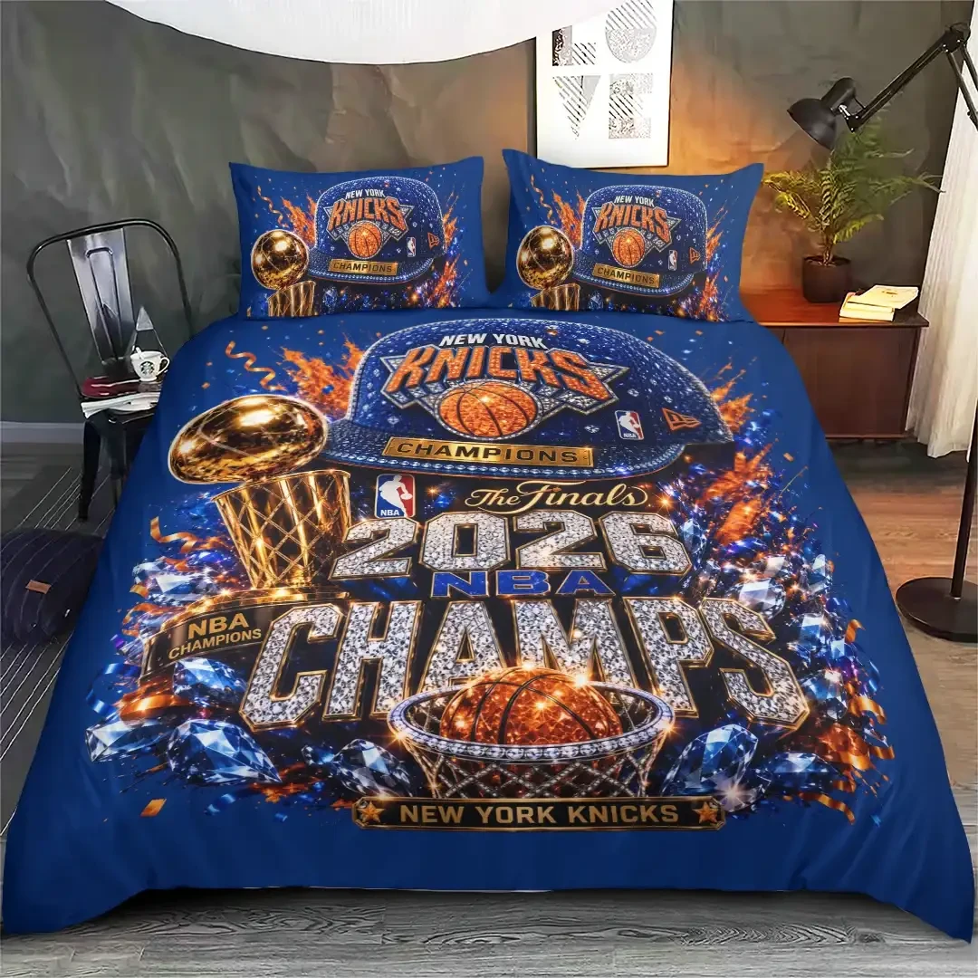 New York Knicks Finals Champions Bedding Set Bedding Decor NY Knicks Merch Basketball Fan Gifts