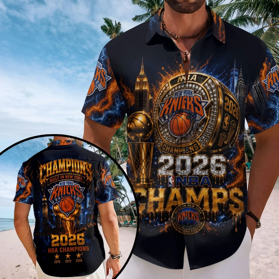 New York Knicks Merch 2026 Finals Champions Hawaiian Shirt Best Gifts For Basketball Fans