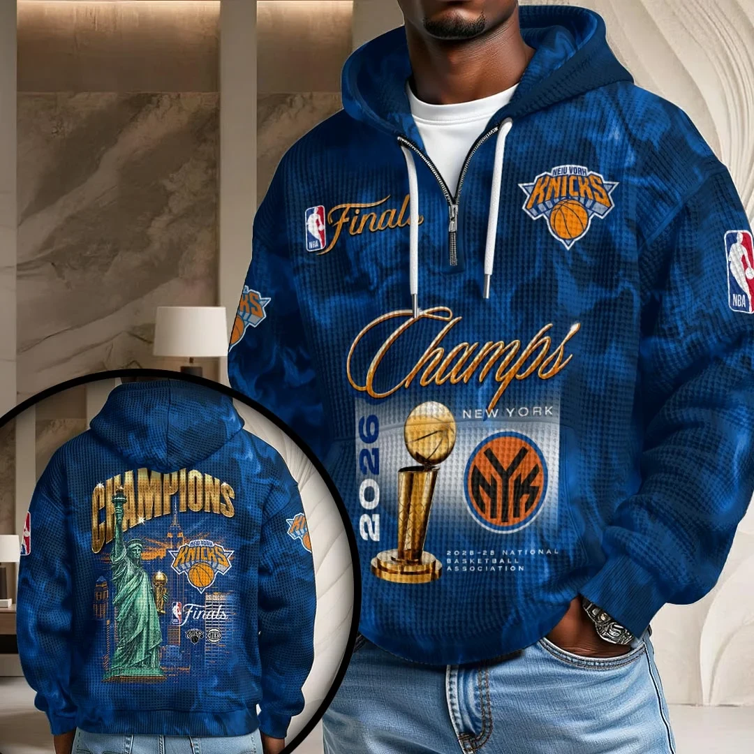 New York Knicks Merch 2026 Finals Champions Quarter Zip Hoodie Basketball Fan Gift Ideas