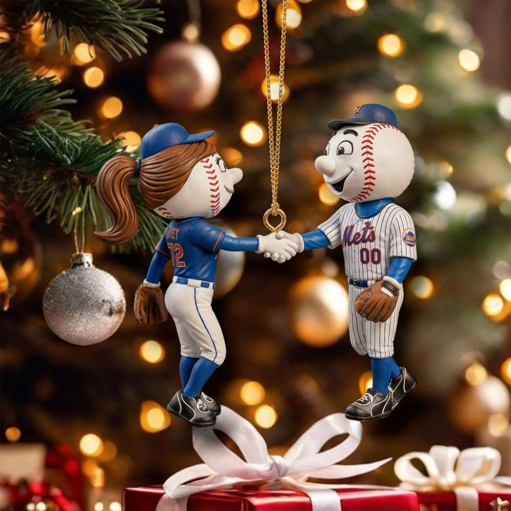 New York Mets Merch Mr And Mrs Met Shake Hands Ornament Christmas Tree Decor Gifts For Fans New York Mets Merch Mr And Mrs Met Shake Hands Ornament Christmas Tree Decor Gifts For Fans