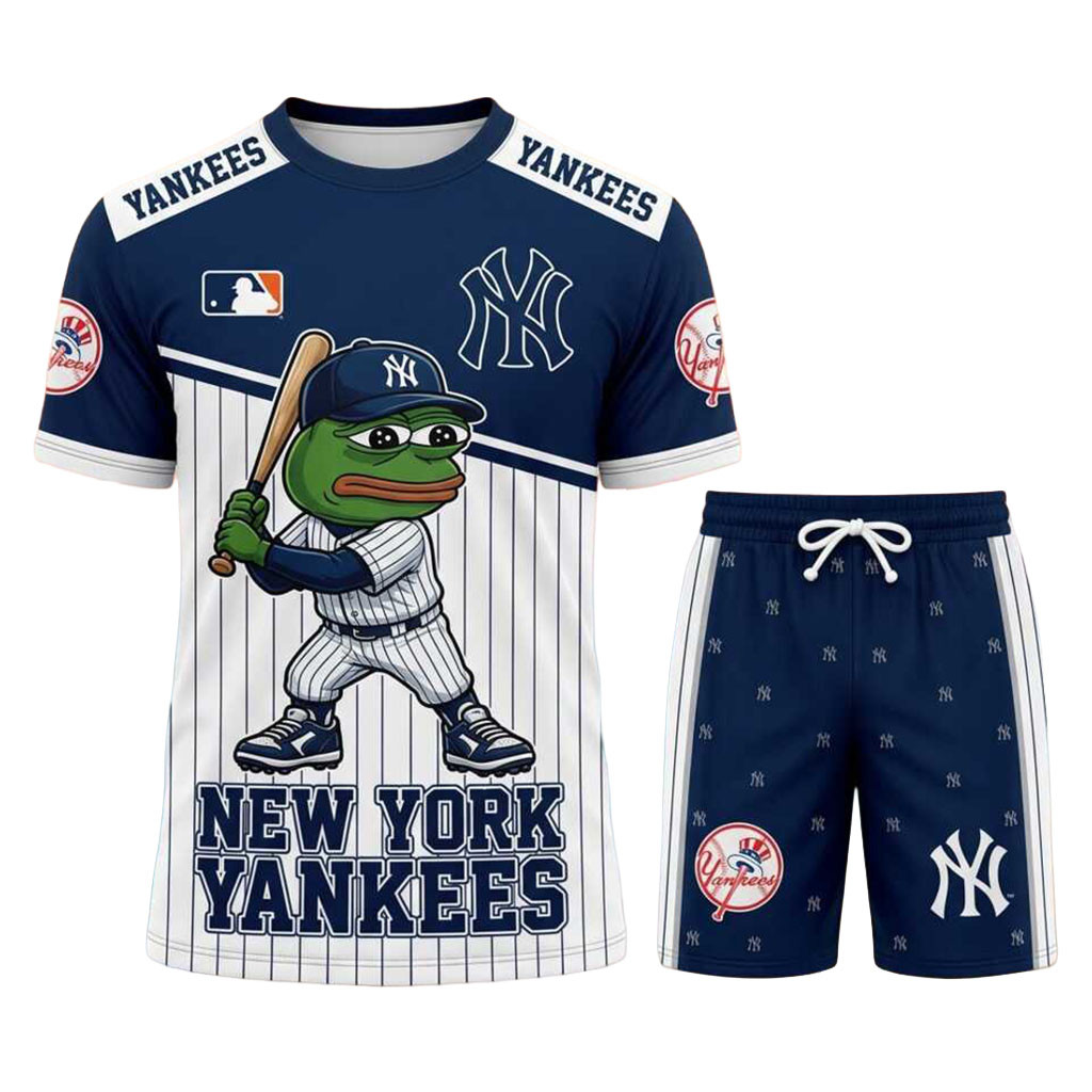 New York Yankees Pepe The Frog Shirt And Shorts Set Yankees Merch Gifts For Baseball Lovers