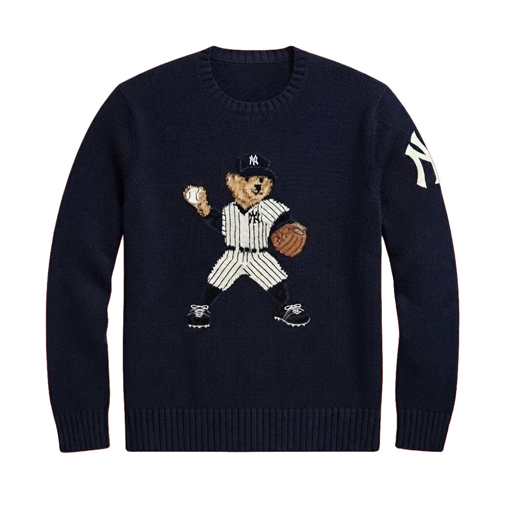 New York Yankees Polo Ralph Lauren Bear Sweater NY Yankees Mech Gift For Baseball Fans New York Yankees Polo Ralph Lauren Bear Sweater NY Yankees Mech Gift For Baseball Fans