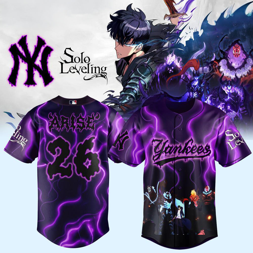 New York Yankees X Solo Leveling Night Baseball Jersey Arise Jersey NY Yankees Merch Fan Gifts New York Yankees X Solo Leveling Night Baseball Jersey Arise Jersey NY Yankees Merch Fan Gifts
