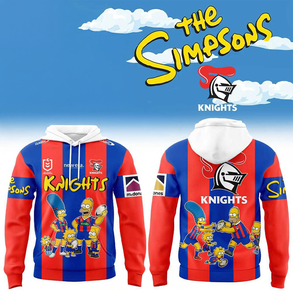 Newcastle Knights Merch 2026 The Simpsons Theme NRL Game Hoodie Gift For Rugby Lovers