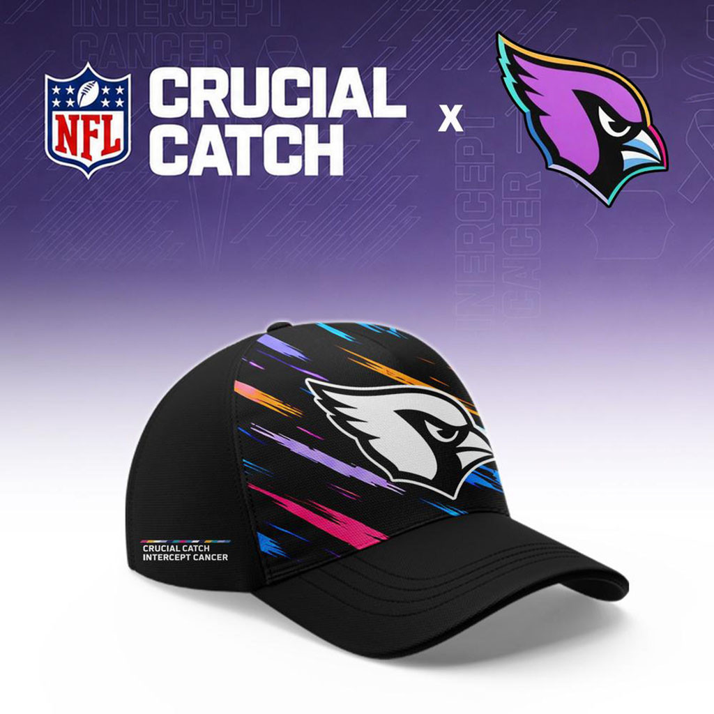 NFL Crucial Catch Merch 2026 Arizona Cardinals Crucial Catch Intercept Cancer Hat Fan Gifts NFL Crucial Catch Merch 2026 Arizona Cardinals Crucial Catch Intercept Cancer Hat Fan Gifts