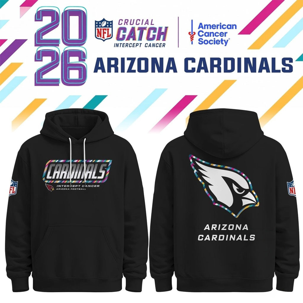 NFL Crucial Catch Merch 2026 Arizona Cardinals Intercept Cancer Hoodie Football Themed Gifts
