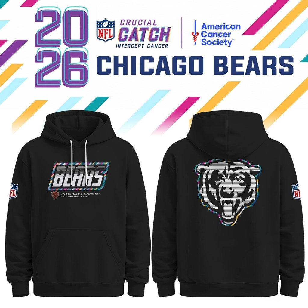 NFL Crucial Catch Merch 2026 Chicago Bears Intercept Cancer Hoodie Gift For Football Fans