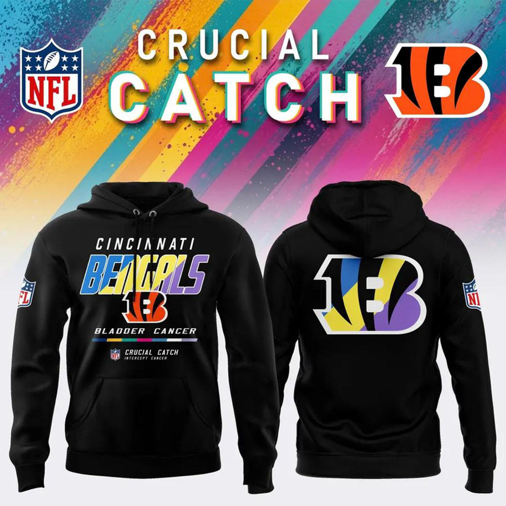 NFL Crucial Catch Merch 2026 Cincinnati Bengals Crucial Catch Intercept Cancer Hoodie Dad Gifts NFL Crucial Catch Merch 2026 Cincinnati Bengals Crucial Catch Intercept Cancer Hoodie Dad Gifts