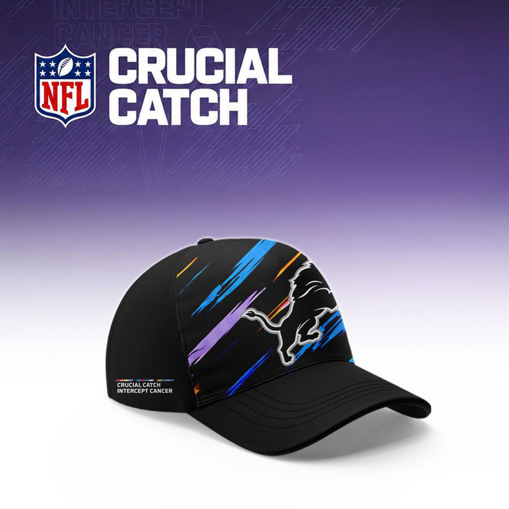NFL Crucial Catch Merch 2026 Detroit Lions Crucial Catch Intercept Cancer Hat Detroit Fan Gifts NFL Crucial Catch Merch 2026 Detroit Lions Crucial Catch Intercept Cancer Hat Detroit Fan Gifts
