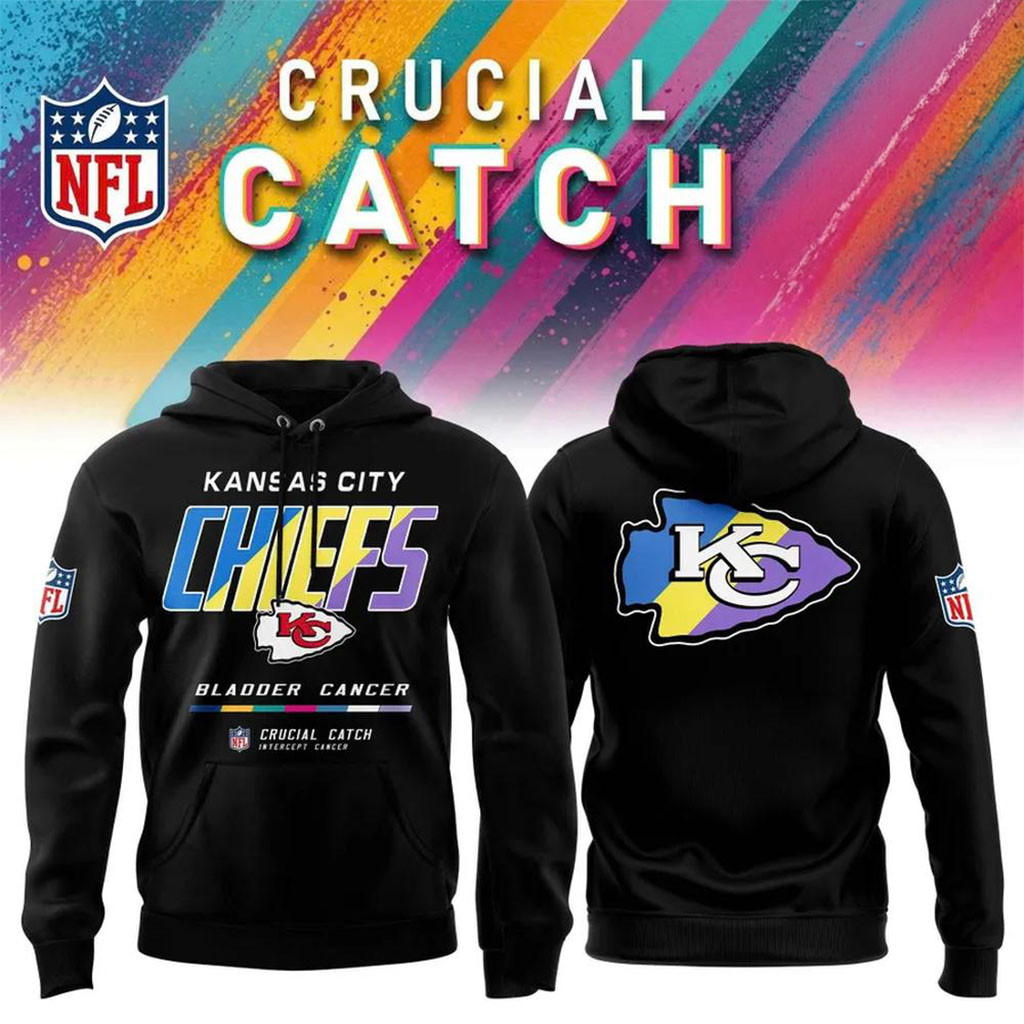 NFL Crucial Catch Merch 2026 Kansas City Chiefs Crucial Catch Intercept Cancer Hoodie Fan Gifts