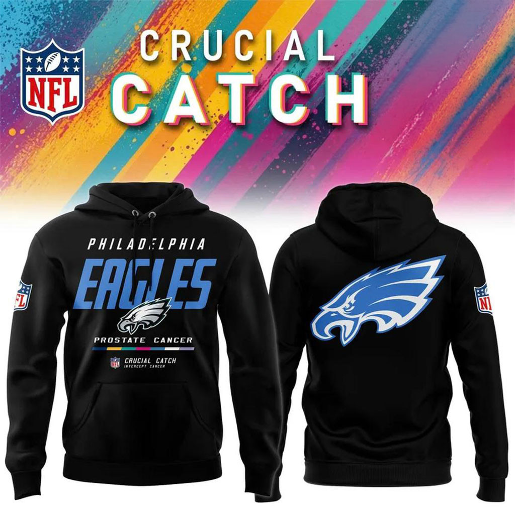 NFL Crucial Catch Merch 2026 Philadelphia Eagles Crucial Catch Intercept Cancer Hoodie Black NFL Crucial Catch Merch 2026 Philadelphia Eagles Crucial Catch Intercept Cancer Hoodie Black