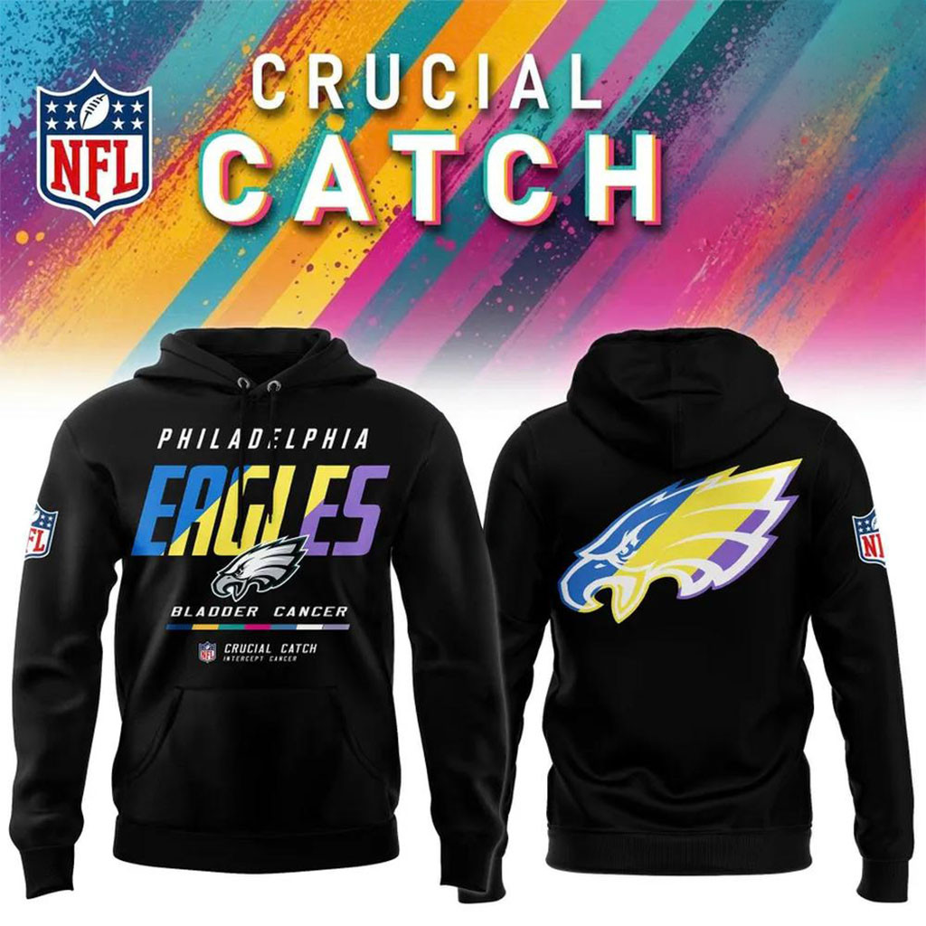 NFL Crucial Catch Merch 2026 Philadelphia Eagles Crucial Catch Intercept Cancer Hoodie Fan Gift NFL Crucial Catch Merch 2026 Philadelphia Eagles Crucial Catch Intercept Cancer Hoodie Fan Gift