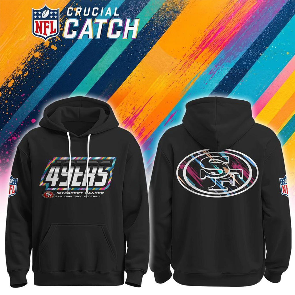 NFL Crucial Catch Merch 2026 San Francisco 49ers FL Crucial Catch Intercept Cancer Hoodie Black NFL Crucial Catch Merch 2026 San Francisco 49ers FL Crucial Catch Intercept Cancer Hoodie Black