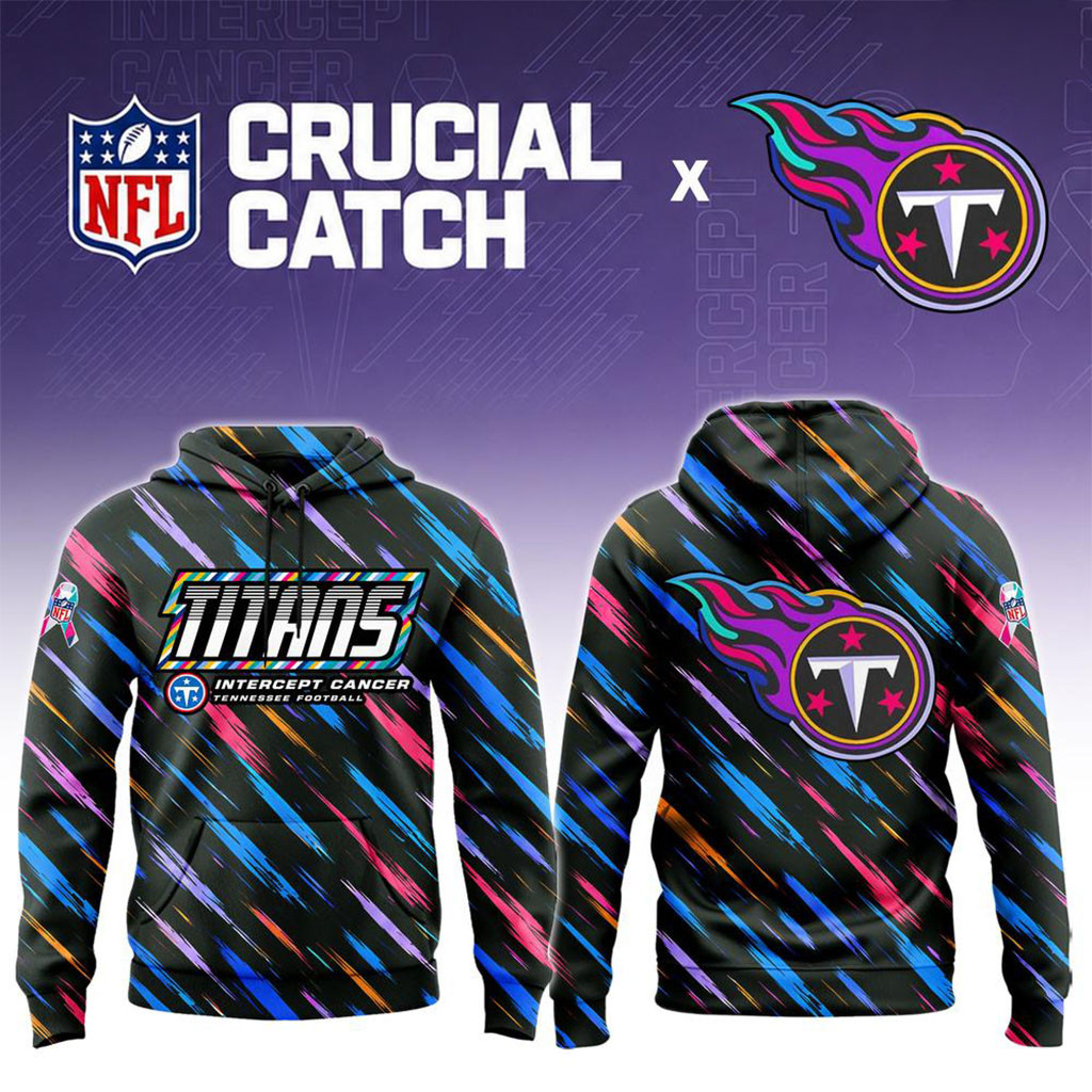 NFL Crucial Catch Merch 2026 Tennessee Titans NFL Crucial Catch Intercept Cancer Hoodie Black NFL Crucial Catch Merch 2026 Tennessee Titans NFL Crucial Catch Intercept Cancer Hoodie Black