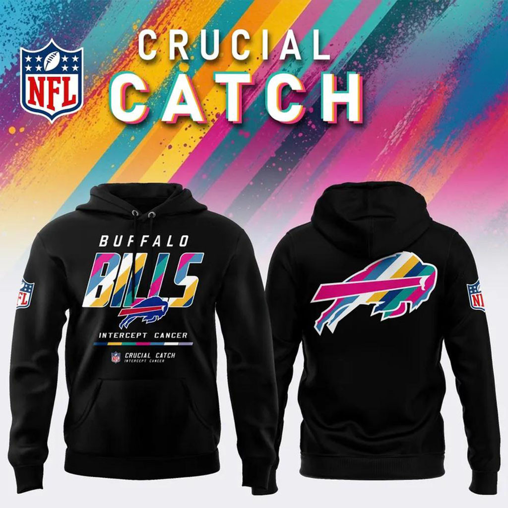 NFL Crucial Catch Merch Buffalo Bills 2026 Crucial Catch Intercept Cancer Hoodie Fan Gifts