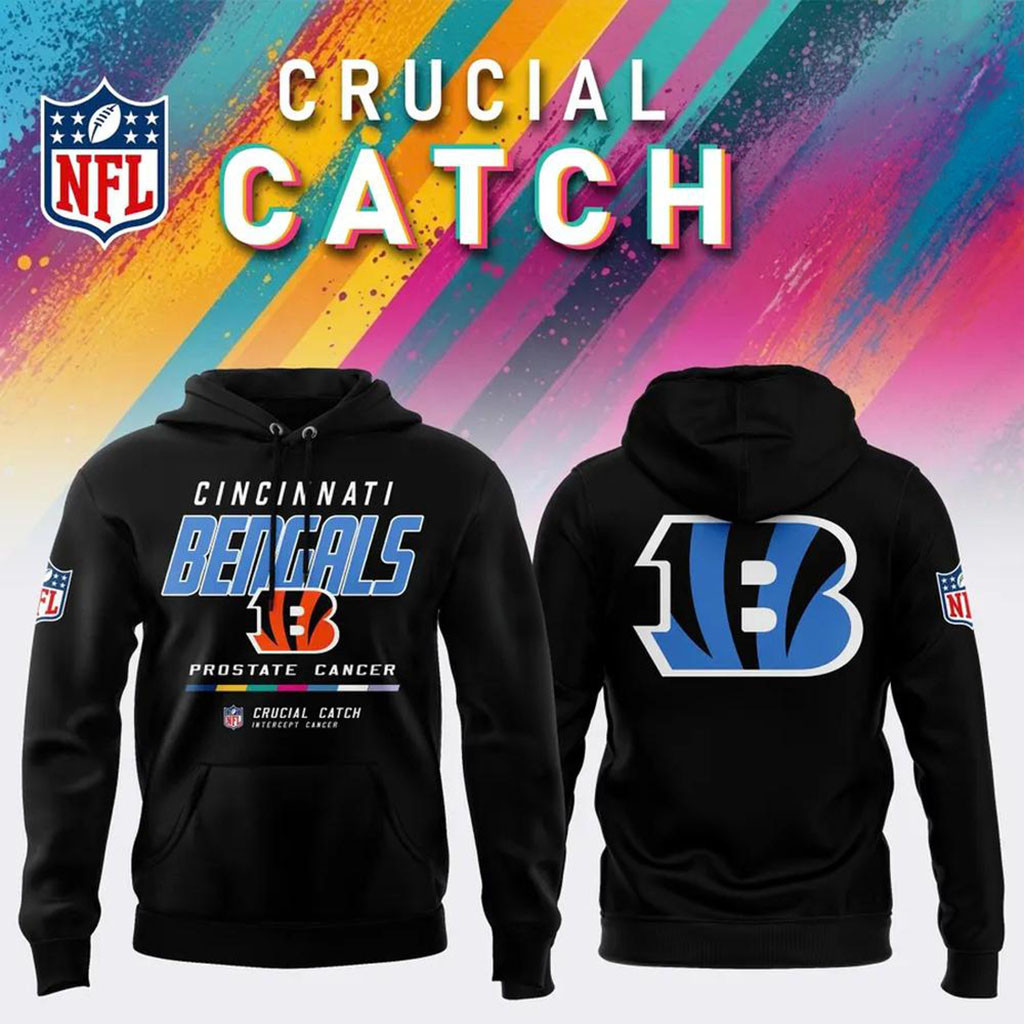 NFL Crucial Catch Merch Cincinnati Bengals 2026 Crucial Catch Intercept Cancer Hoodie Football Gear NFL Crucial Catch Merch Cincinnati Bengals 2026 Crucial Catch Intercept Cancer Hoodie Football Gear