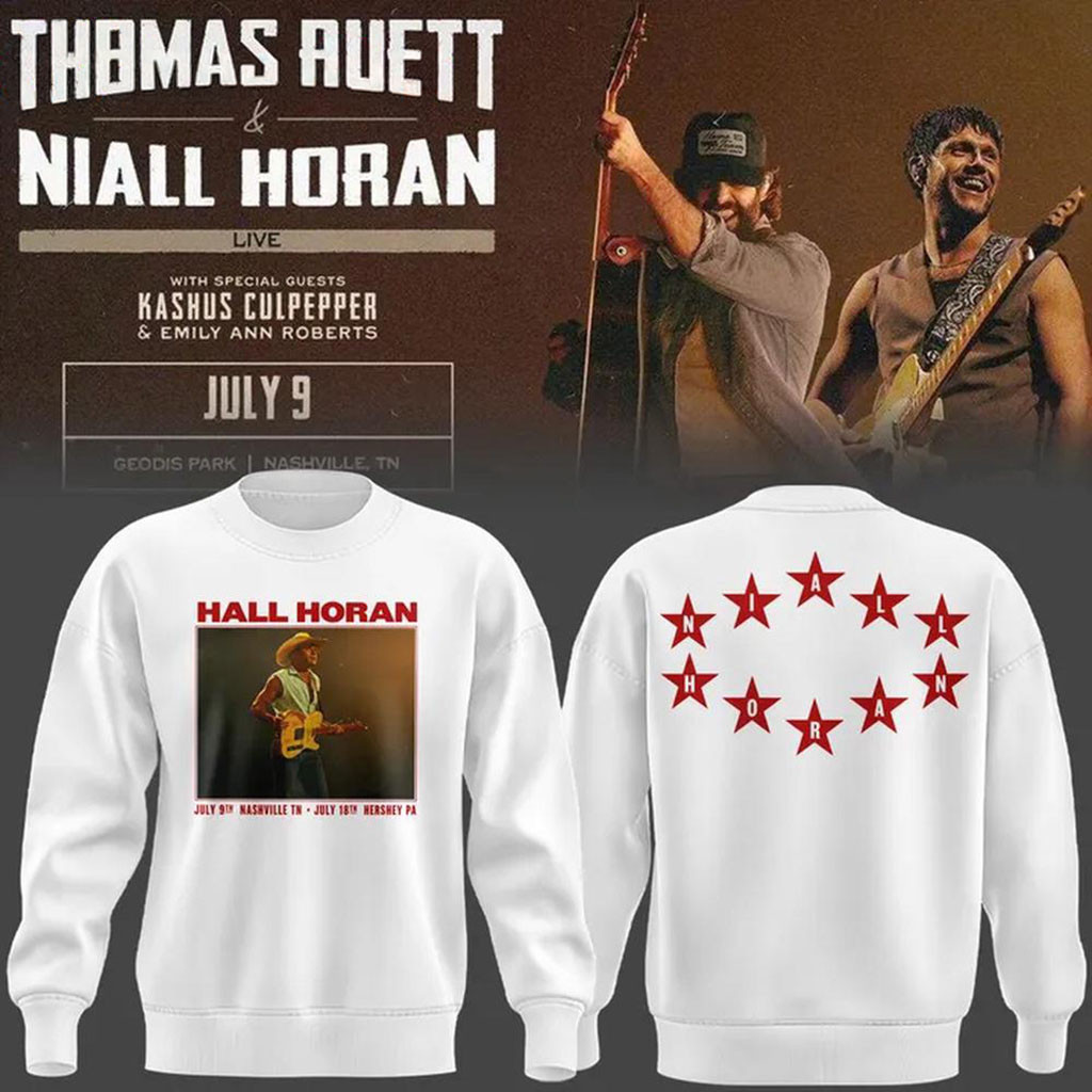 Niall Horan Nashville TN 2026 White Sweatshirt Niall Horan Merch Music Related Gifts For Guys