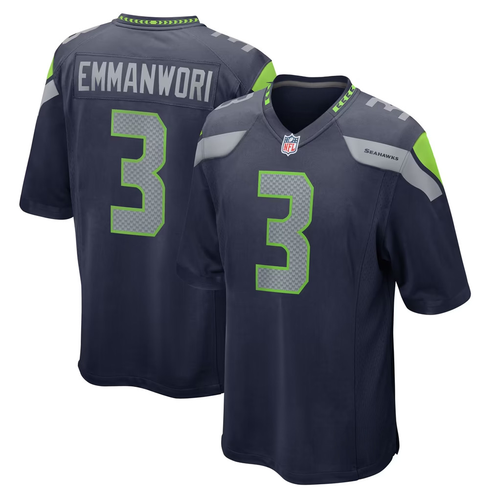 Nick Emmanwori Jersey Shirt 2026 Seattle Seahawks Merch #3 Seattle Seahawks Team Game Jersey