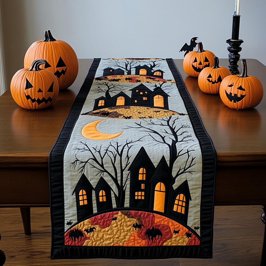 Night Fall Quilted Table Runner Dining Table Decor Ideas Spooky Gifts Night Fall Quilted Table Runner Dining Table Decor Ideas Spooky Gifts