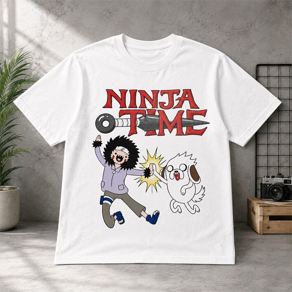 Ninja Time Kiba And Akamaru Parody Shirt Funny Anime Ninja T-Shirt Gifts For Naruto Fans