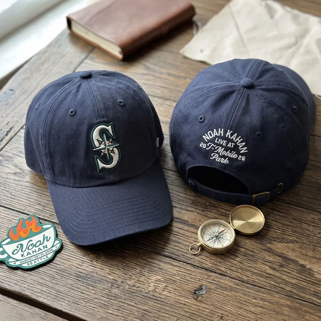 Noah Kahan Live At T-Mobile Park Seattle Mariners 2026 Concert Embroidered Hat Noah Kahan Merch Noah Kahan Live At T-Mobile Park Seattle Mariners 2026 Concert Embroidered Hat Noah Kahan Merch