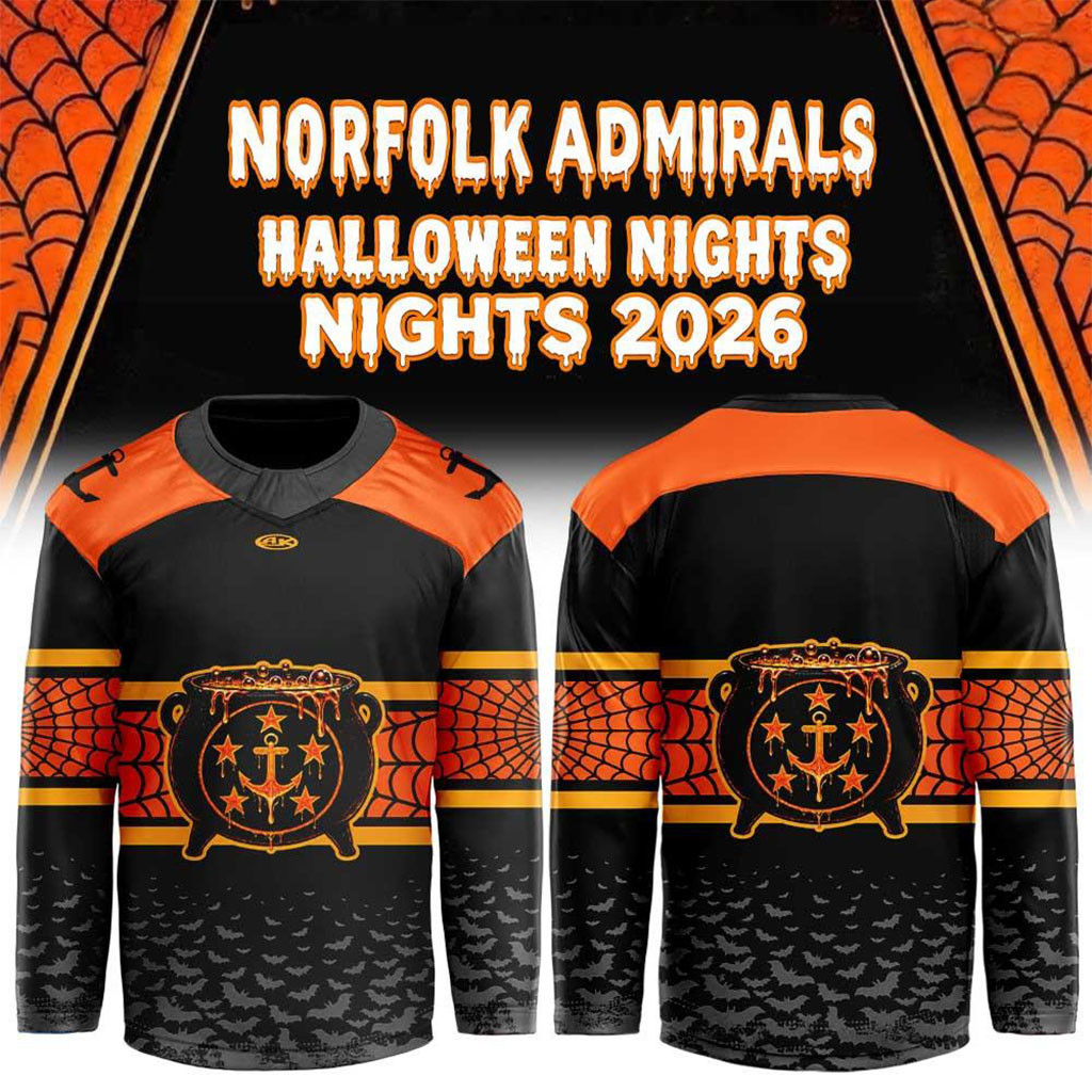 Norfolk Admirals Halloween Night 2026 Hockey Jersey Norfolk Admirals Merch Ice Hockey Fan Gifts