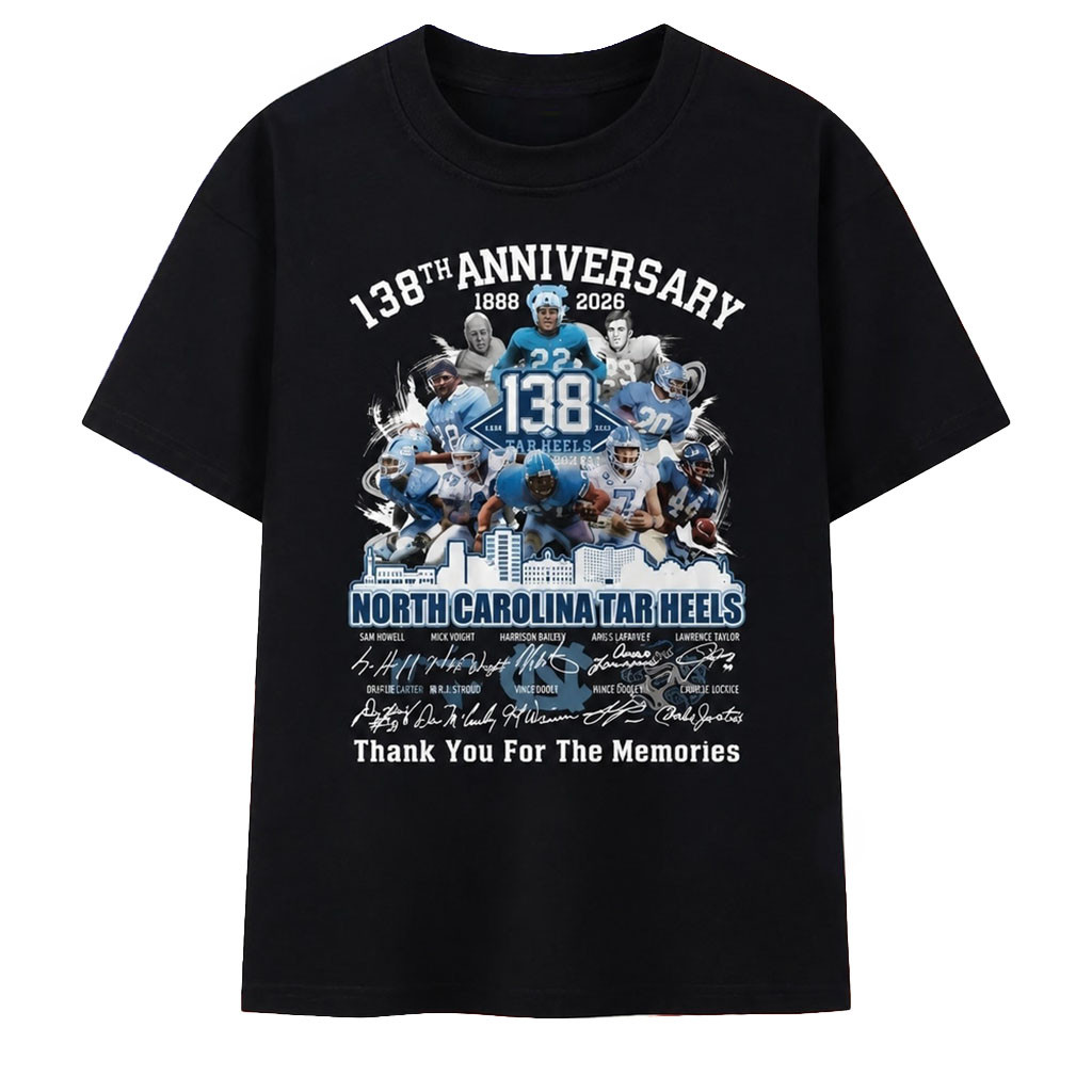 North Carolina Tar Heels 138th Anniversary 1888 2026 Signatures Shirt Tar Heels Merch Fan Gifts
