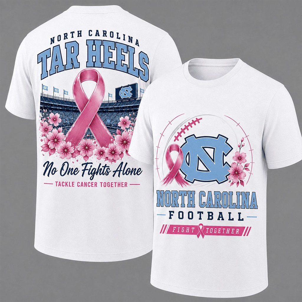 North Carolina Tar Heels Breast Cancer Awareness T-Shirt North Carolina Football Merch Fan Gift