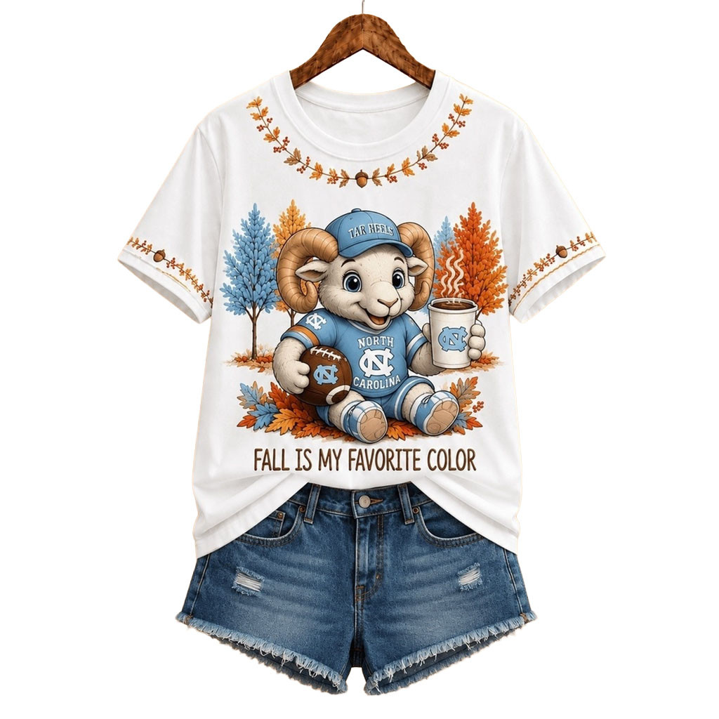 North Carolina Tar Heels Merch Fall Is My Favorite Color T-Shirt Unique Gifts For Football Fans North Carolina Tar Heels Merch Fall Is My Favorite Color T-Shirt Unique Gifts For Football Fans