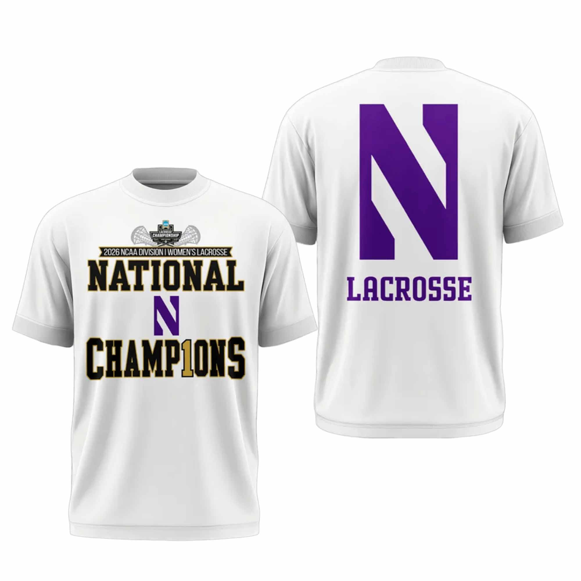 Northwestern Wildcats 2026 Womens Lacrosse National Champions T-Shirt