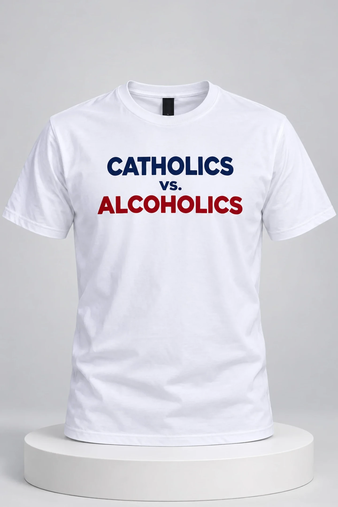 Notre Dame Catholics vs Alcoholics T-Shirt White Notre Dame Fighting Irish Merch 2026 Fan Gear Notre Dame Catholics vs Alcoholics T-Shirt White Notre Dame Fighting Irish Merch 2026 Fan Gear