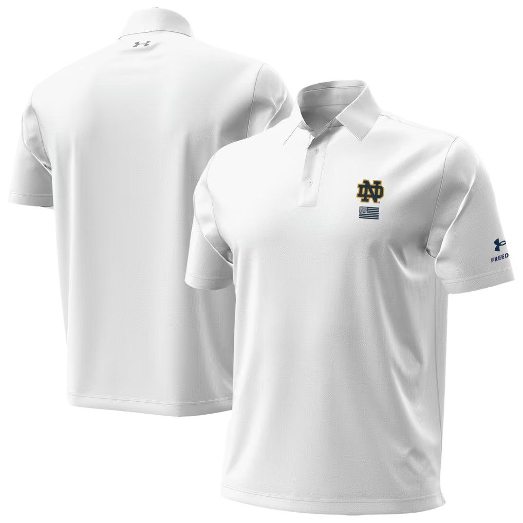 Notre Dame Fighting Irish Merch 2026 Notre Dame Freedom Collection Polo Shirt White Fan Apparel