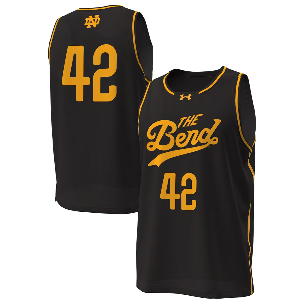 Notre Dame Fighting Irish Merch 2026 Under Armour #42 Fighting Irish The Bend Replica Jersey Black Notre Dame Fighting Irish Merch 2026 Under Armour #42 Fighting Irish The Bend Replica Jersey Black