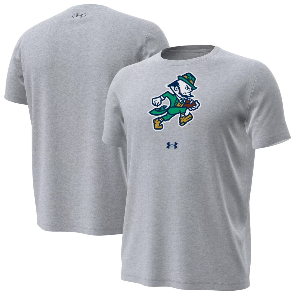 Notre Dame Fighting Irish Merch 2026 Under Armour Notre Dame Football Leprechaun Core T-Shirt