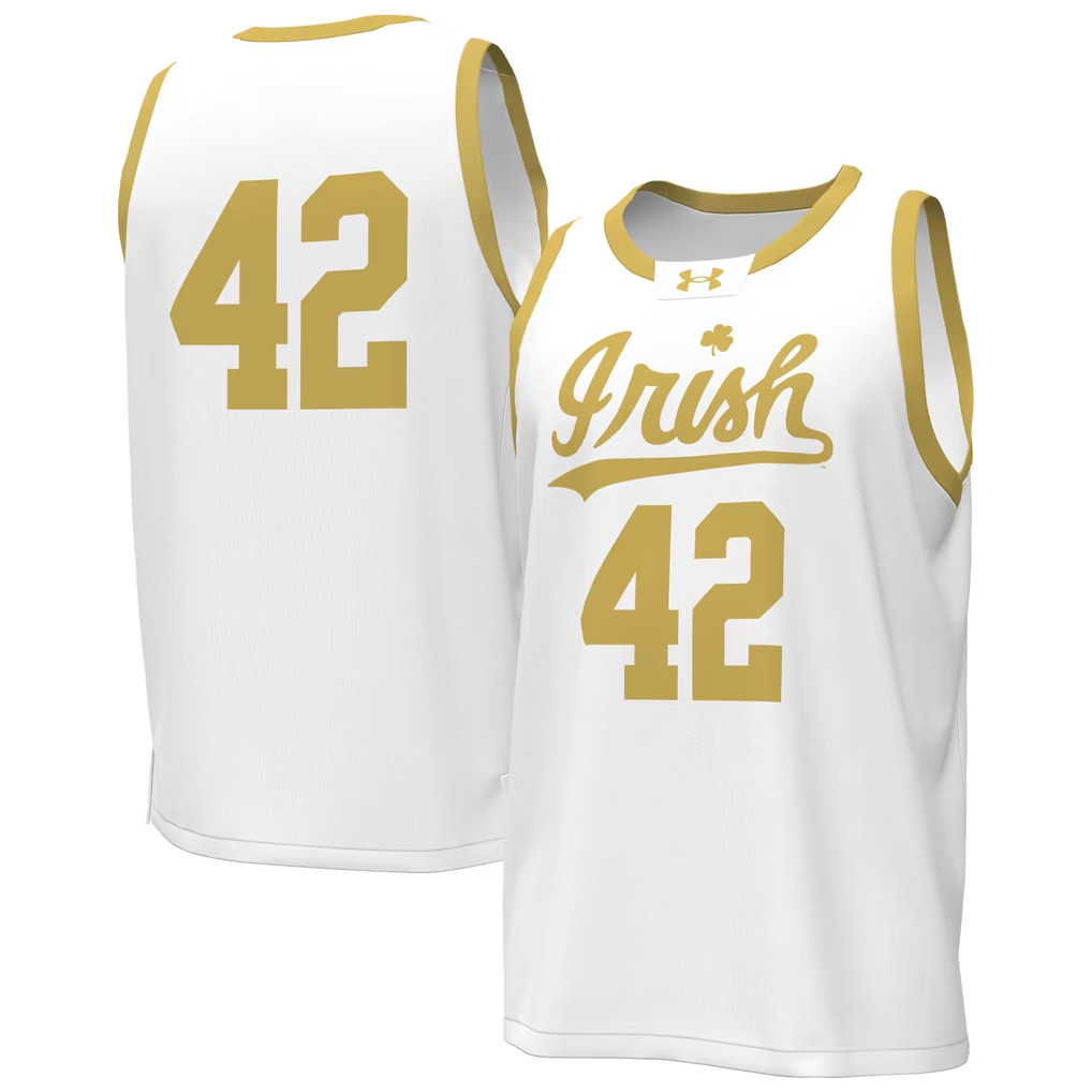 Notre Dame Fighting Irish Merch Men's Under Armour #42 Fighting Irish Replica Basketball Jersey Notre Dame Fighting Irish Merch Men's Under Armour #42 Fighting Irish Replica Basketball Jersey