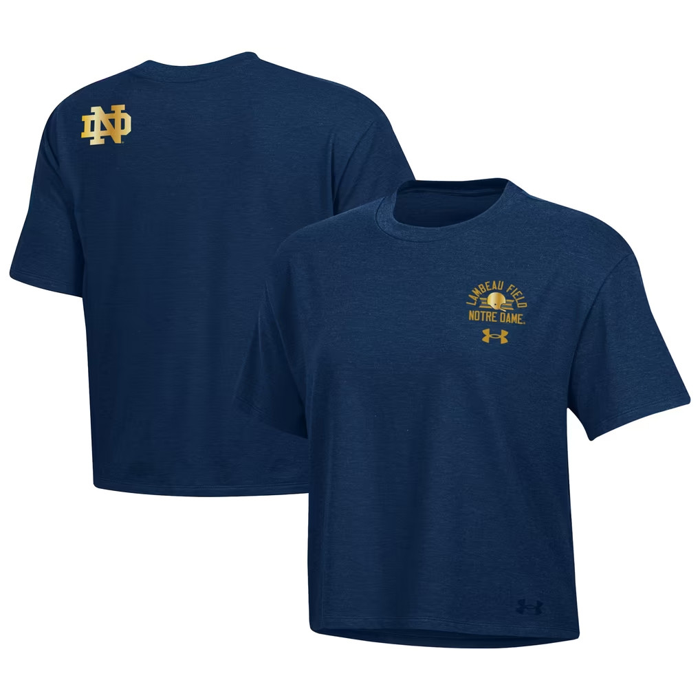 Notre Dame Fighting Irish Merch Notre Dame 2026 Shamrock Series Essentials Icon Cropped T-Shirt