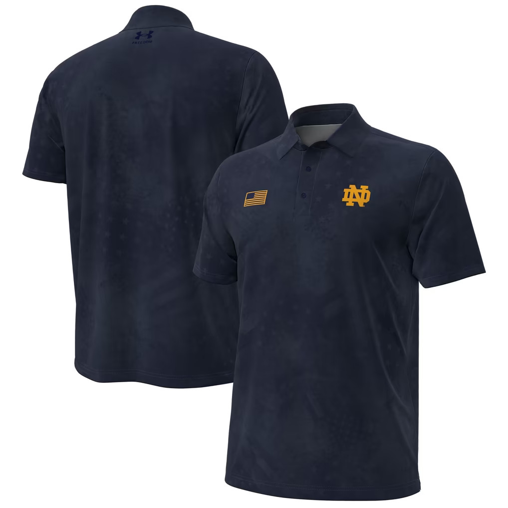 Notre Dame Fighting Irish Merch Notre Dame Fighting Irish Freedom Collection Polo Shirt Navy