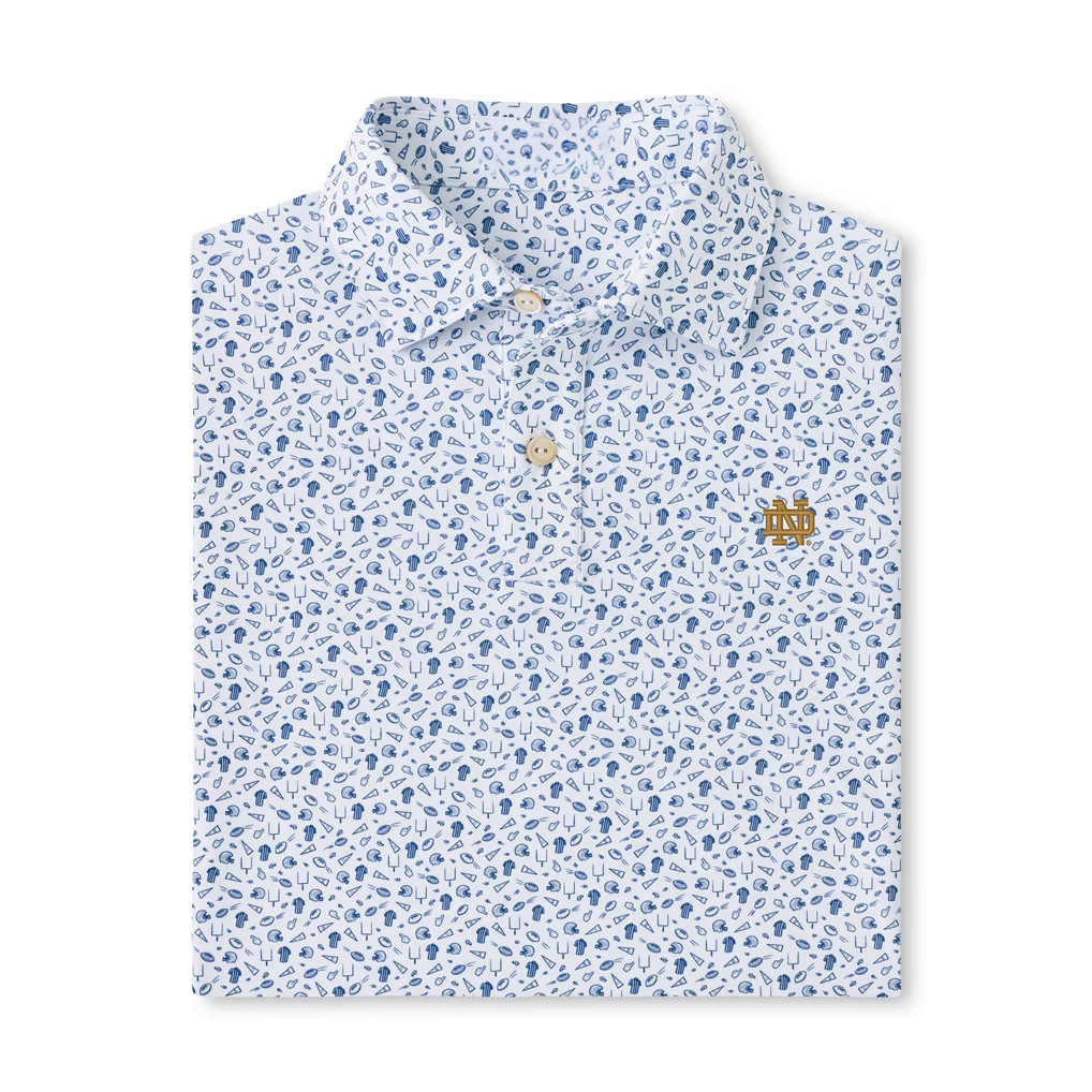 Notre Dame Fighting Irish Merch Peter Millar Notre Dame Football Irish Kick Off Polo Shirt Mens
