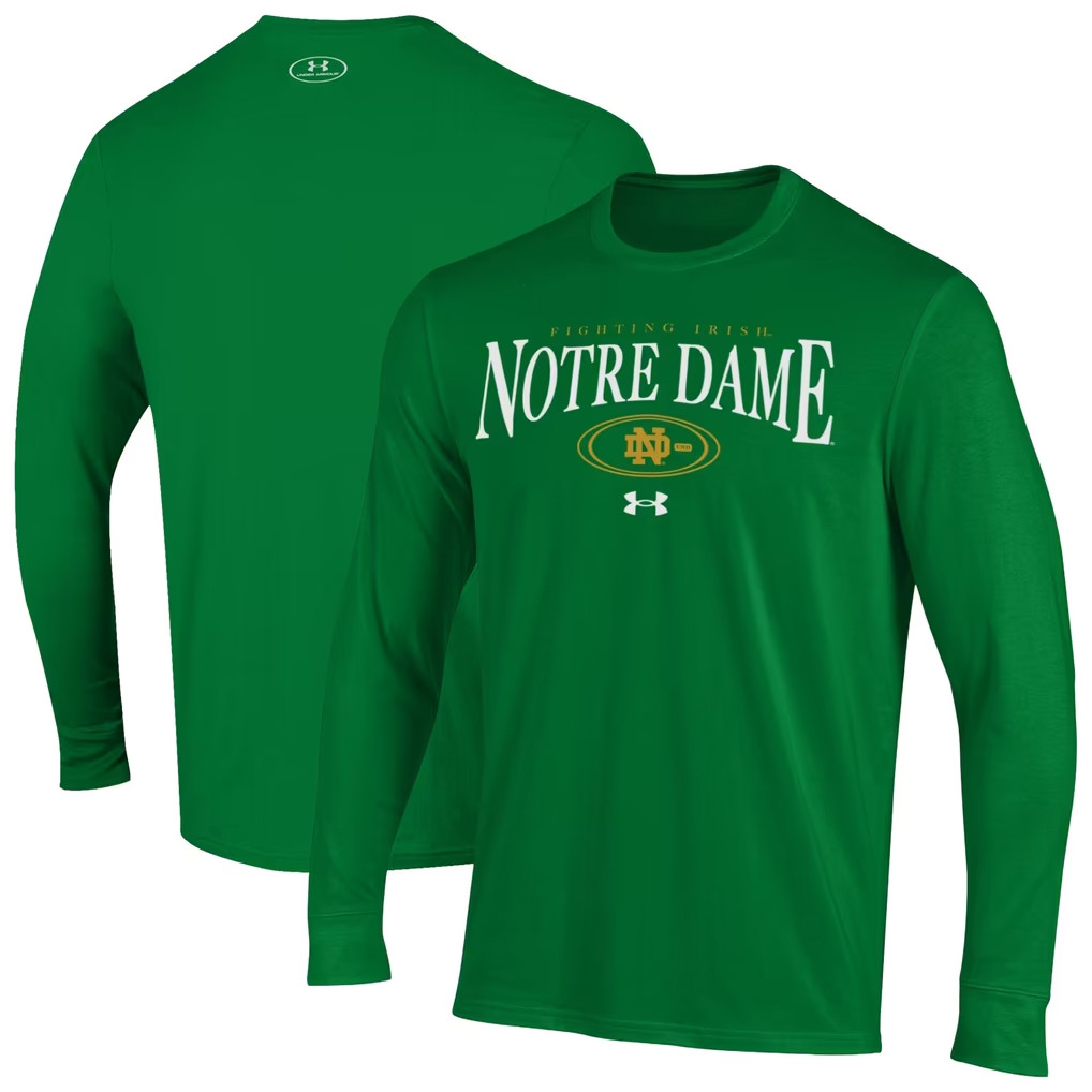 Notre Dame Fighting Irish Merch Under Armour Notre Dame 2026 Sideline Long Sleeve T-Shirt