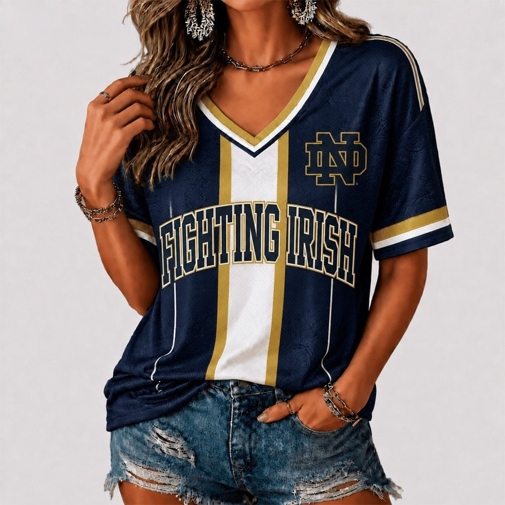 Notre Dame Fighting Irish Rivalry Game Spirit V-Neck T-Shirt Fighting Irish Merch Gifts For Fan