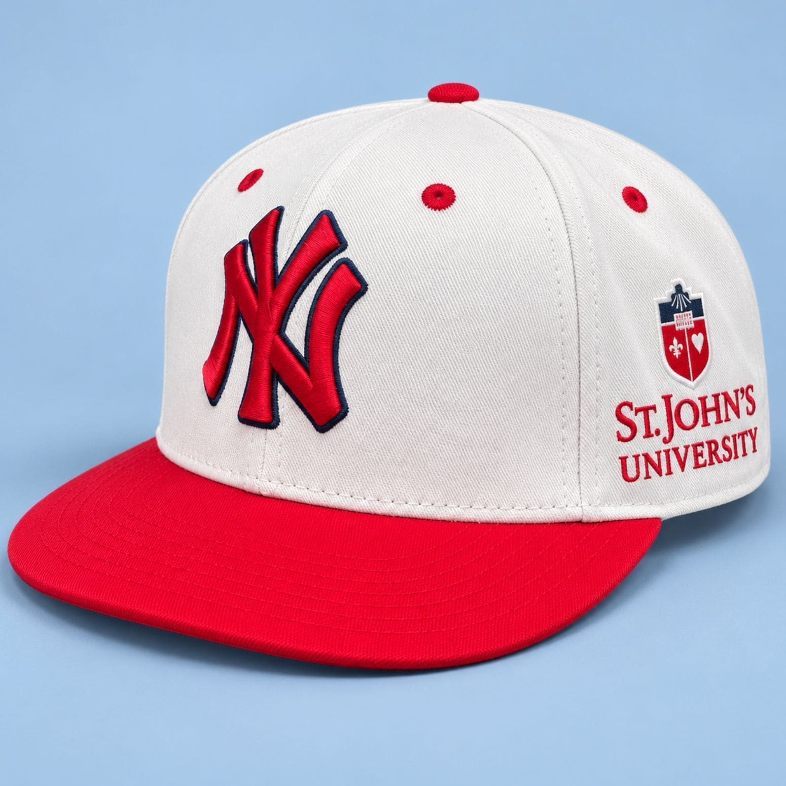 NY Yankees St John's University Snapback Hat Embroidered Yankees Merch Gifts For Baseball Lovers NY Yankees St John's University Snapback Hat Embroidered Yankees Merch Gifts For Baseball Lovers