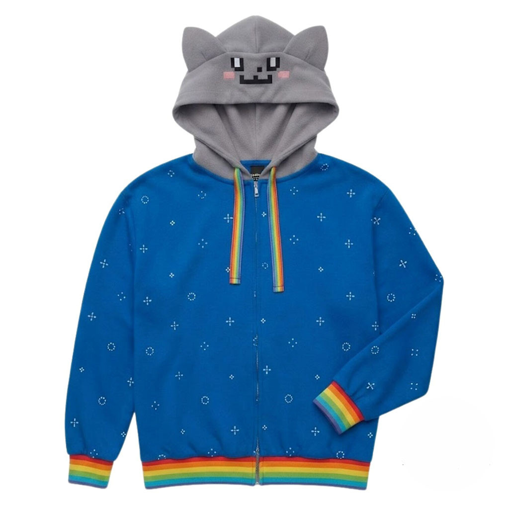 Nyan Cat Zip Hoodie Rainbow Kitten Hoodie Cute Birthday Gift For Daughters Nyan Cat Zip Hoodie Rainbow Kitten Hoodie Cute Birthday Gift For Daughters