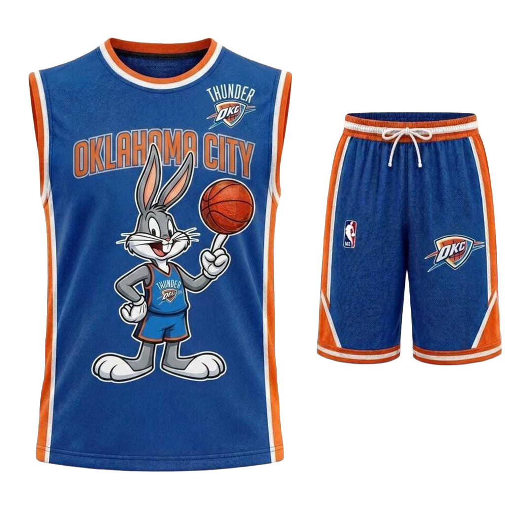 Oklahoma City Thunder Bugs Bunny Tank Top And Shorts Set Oklahoma City Basketball Merch Gifts Oklahoma City Thunder Bugs Bunny Tank Top And Shorts Set Oklahoma City Basketball Merch Gifts