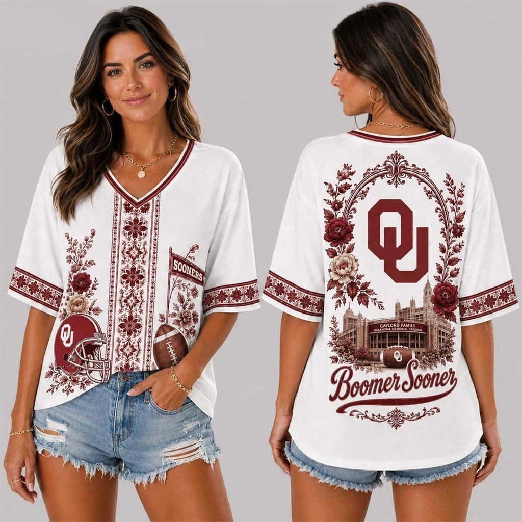 Oklahoma Sooners Collegiate Pride Boomer Sooner V-Neck Shirt Oklahoma Sooners Merch Fan Gifts