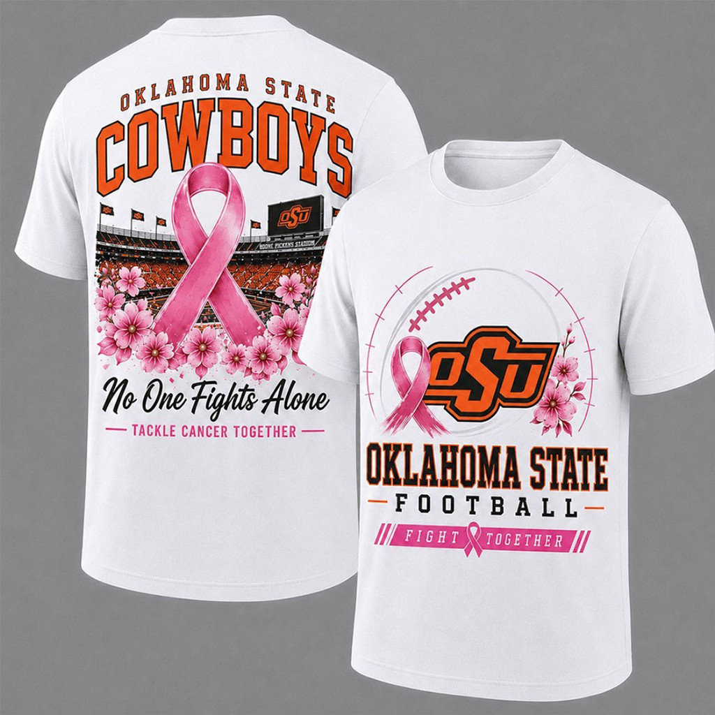 Oklahoma State Cowboys Breast Cancer Awareness T-Shirt Oklahoma State Football Merch Fan Gifts Oklahoma State Cowboys Breast Cancer Awareness T-Shirt Oklahoma State Football Merch Fan Gifts