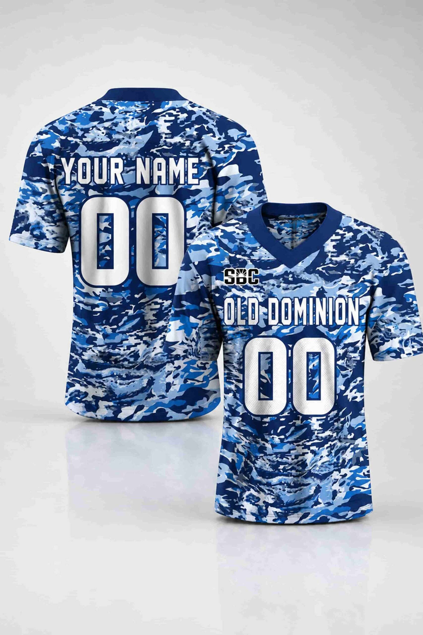 Old Dominion Monarchs 2026 Honor Blue Camo V-Neck T-Shirt Old Dominion Monarchs Merch Fan Gift