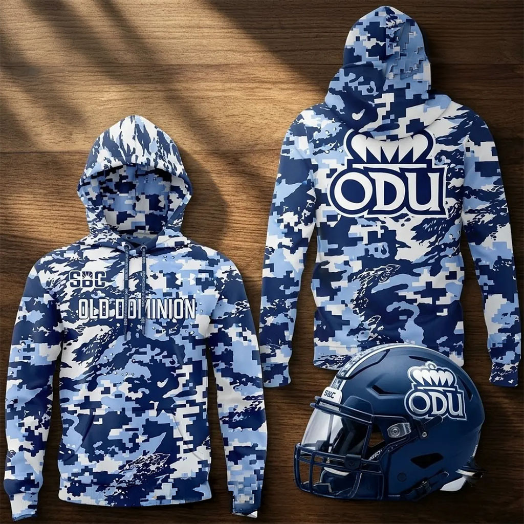 Old Dominion Monarchs Blue Camouflage Hoodie Old Dominion Monarchs Merch Football Fan Gifts