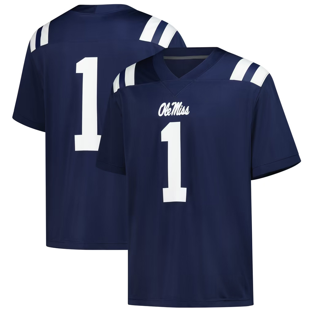 Ole Miss Merch 2026 #1 Ole Miss Rebels Untouchable Football Jersey Navy Game Day Apparel