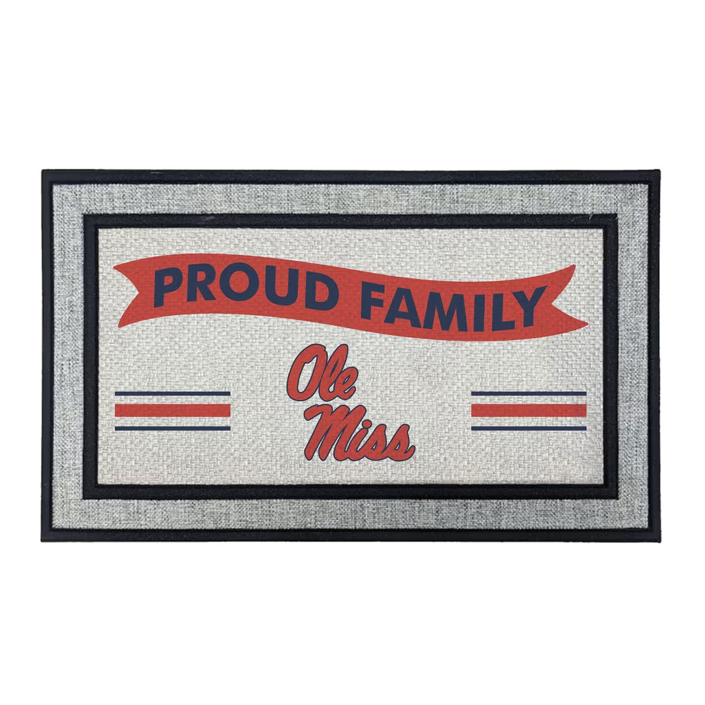 Ole Miss Merch 2026 Proud Family Ole Miss Rebels Doormat Welcome Home Decor Gifts For Fans