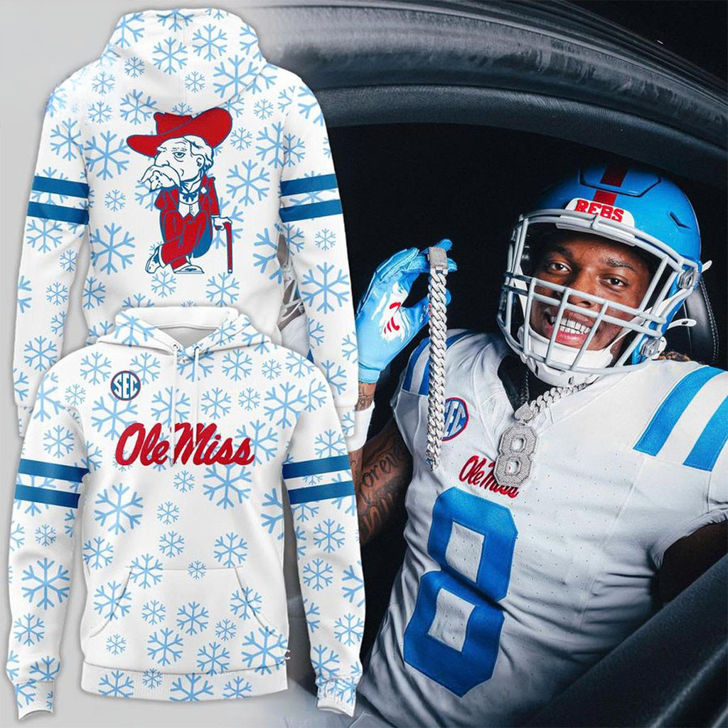 Ole Miss Rebels 2026 Ole Miss Icy White Game Hoodie Rebels Merch Gifts For Football Fan